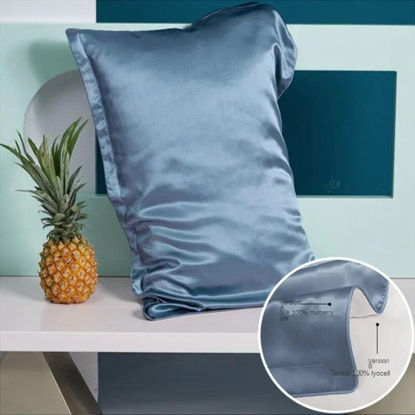 Pillowcase 50X75cm Blue Gray Pure Real Silk Comfortable Home Pillow Cases