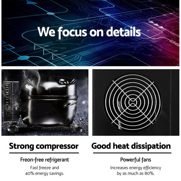 Devanti Ice Cube Maker Machine 2L Home Bar Benchtop Easy Quick Black Countertop Ice Makers