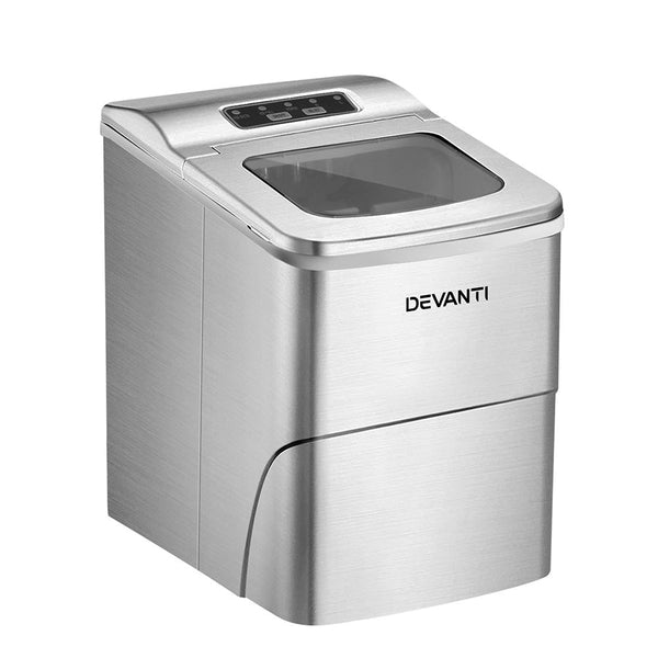 Devanti Ice Cube Maker Silver Countertop Ice Makers