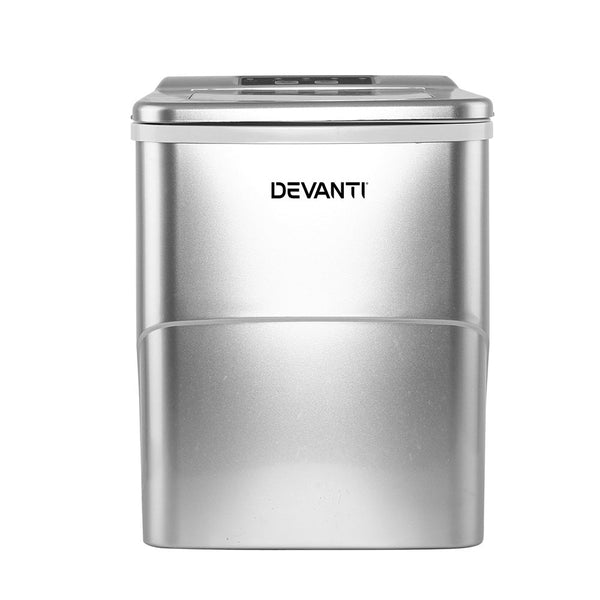 Devanti Ice Cube Maker Silver Countertop Ice Makers