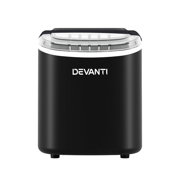 Devanti Ice Maker Machine Cube Tray 12Kg Bar Countertop Black Countertop Ice Makers