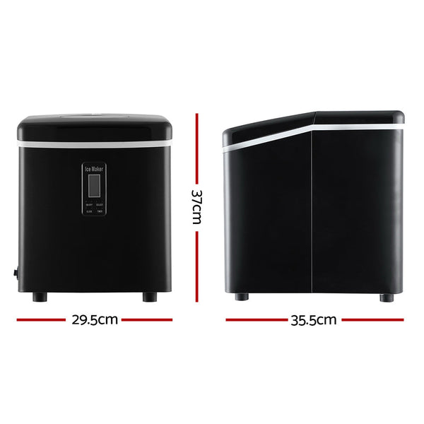 Devanti 3.2L Portable Ice Cube Maker Machine Benchtop Counter Black Efficient Countertop Ice Makers