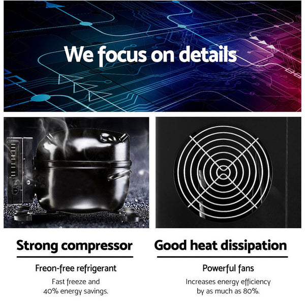 Devanti 3.2L Portable Ice Cube Maker Machine Benchtop Counter Black Efficient Countertop Ice Makers