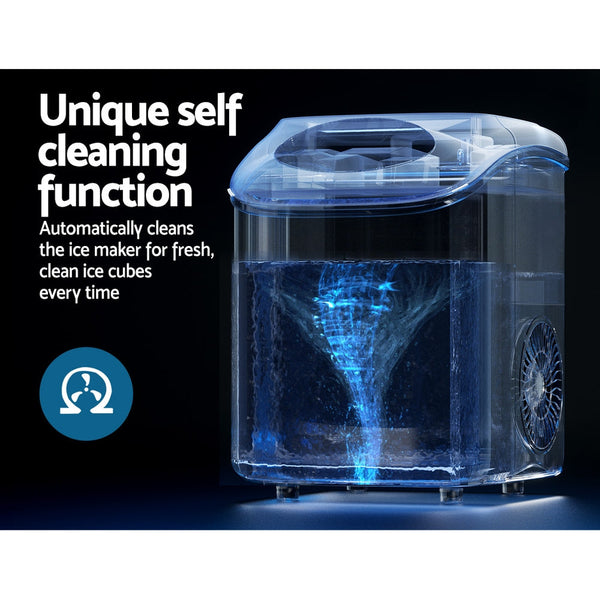 Devanti Ice Maker Machine Nugget Cube 15Kg Bar Countertop Countertop Ice Makers