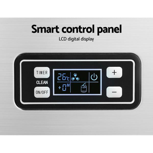 Devanti Commercial Ice Maker Machine 45Kg Cube Tray Bar Stainless Steel Countertop Ice Makers