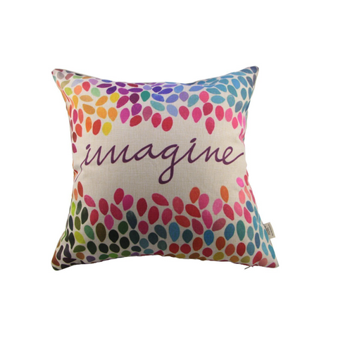 Cotton Linen Square Decor Throw Pillow Cover Pillowcase Colorful Imagine Cushions & Decorative Pillows