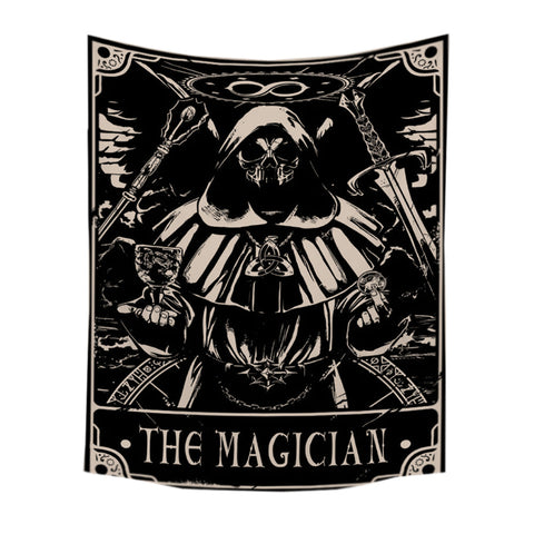 Tapestry Black Magician 150X130 Cm Tarot Card Psychedelic Scene Art Decoration Tapestries