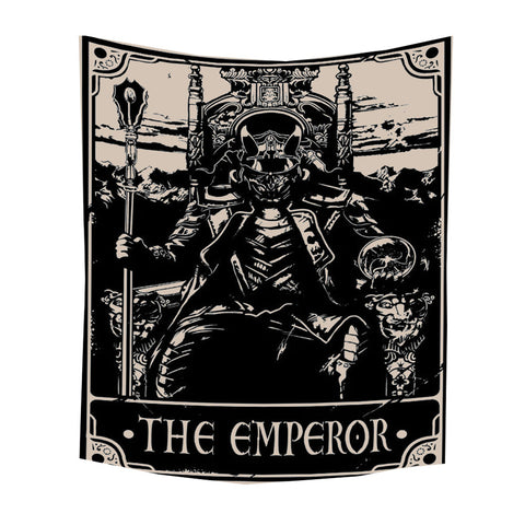 Tapestry Black Emperor 200X150 Cm Tarot Card Psychedelic Scene Art Decor Tapestries