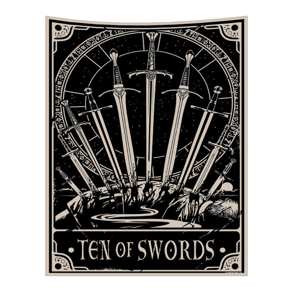 Tapestry Black Swords 95X70 Cm Tarot Card Psychedelic Scene Art Decoration Tapestries