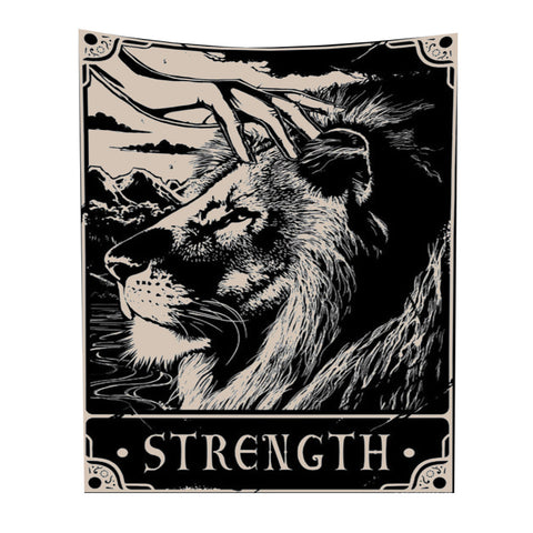Tapestry Black Lion Strength 150X130 Cm Bohemian Decoration Art Sheets Tapestries