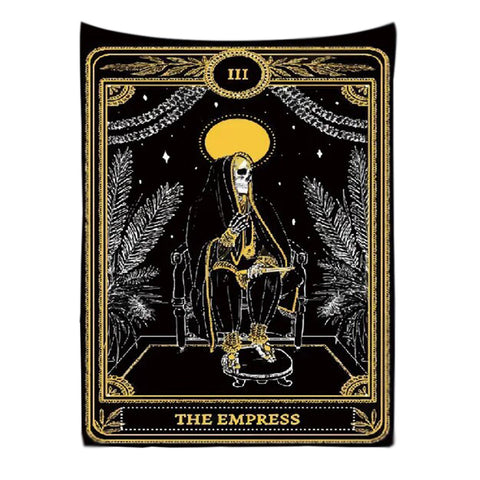 Tapestry Black Yellow Empress 200X150 Cm Tarot Card Psychedelic Art Decoration Tapestries