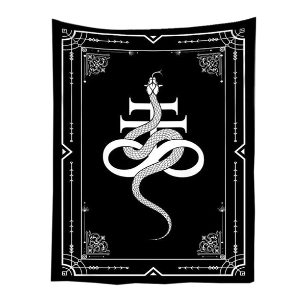 Tapestry Black Snake 230X180 Cm Psychedelic Scene Art For Decor Tapestries