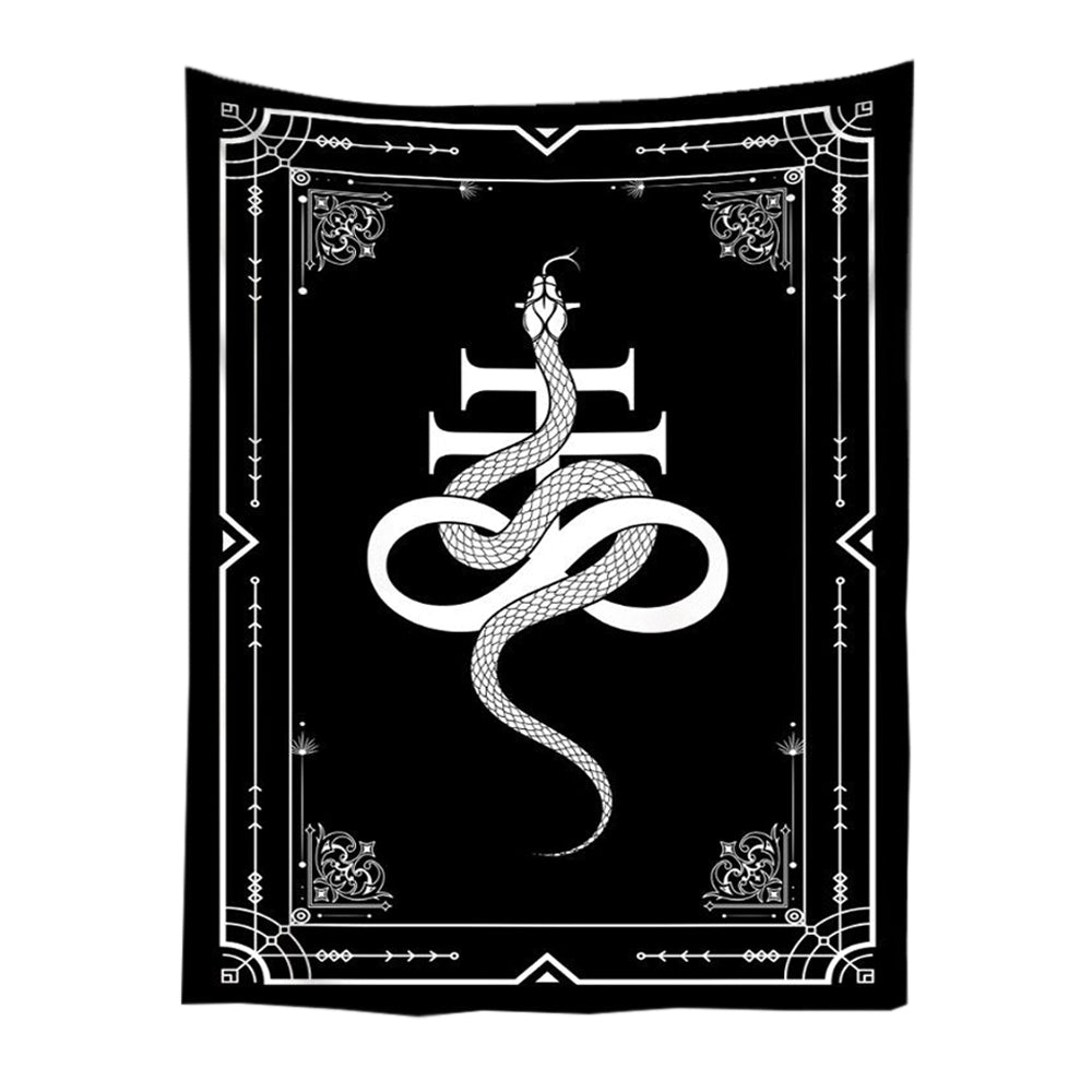 Tapestry Black Snake 150X100 Cm Tarot Card Psychedelic Scene Art Decoration Tapestries
