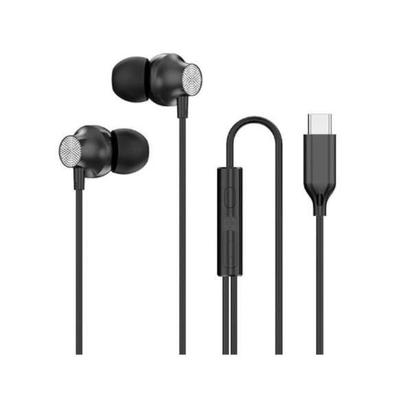 In Ear Type C Flat Mouth Metal Heavy Bass Earbuds Wired Earphones