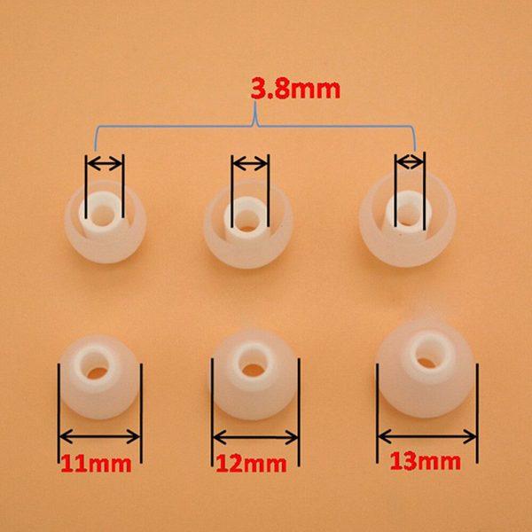 6 Pairs 12 Pcs 3.8Mm Soft Silicone In Ear Earphone Covers Earbud Tips Earbuds Eartips Dual Color Pads Cushion For Headphones Random U0026 Size Cases C