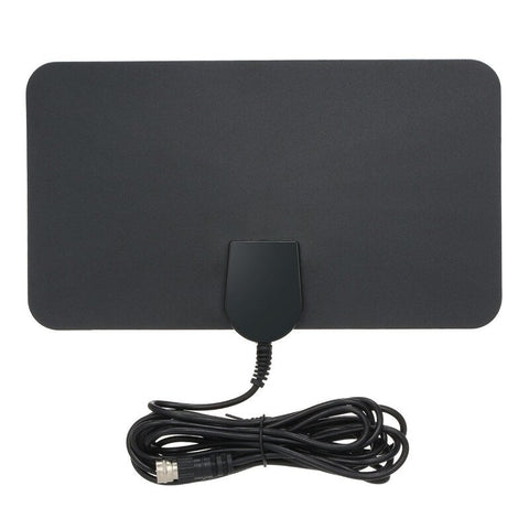 Indoor Digital Tv Antenna Hd Signal Flat Panel Uhf Fm Hdtv Receiver Black Antennas