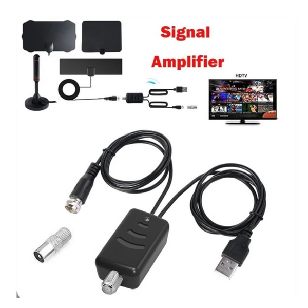 Antennas Indoor Hdtv Digital Tv Antenna Amplifier Signal Booster Cable Adapter For Tvfox