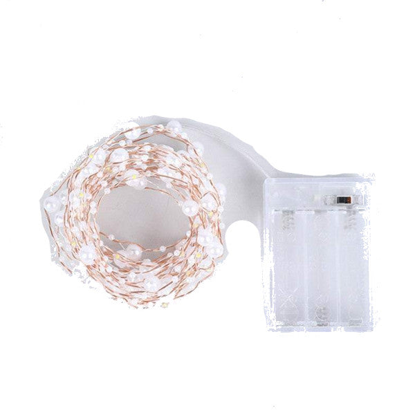 Indoor 10M 100Led Beads Battery Powered Copper Wire String Lights