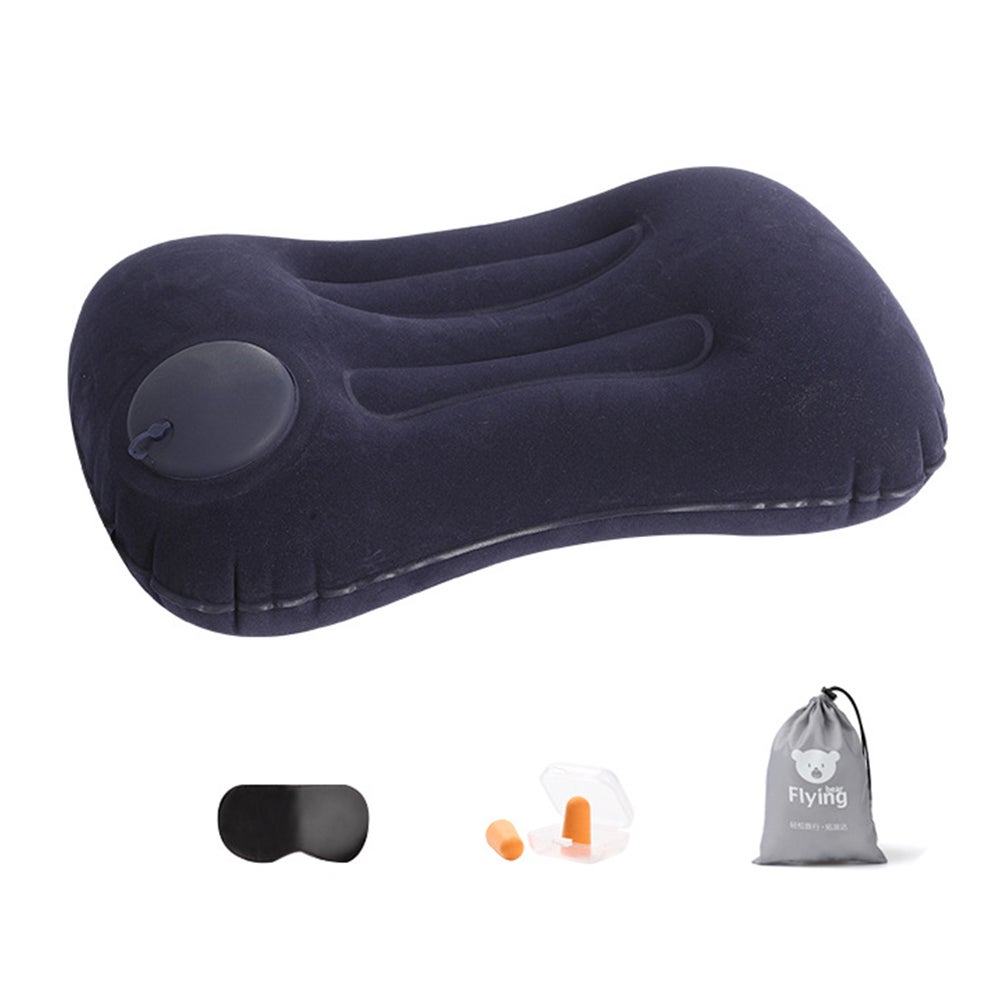Inflatable Pillow Travel Air Eye Mask Earplugs Set For Neck Lumbar Back Inflatable Pillows