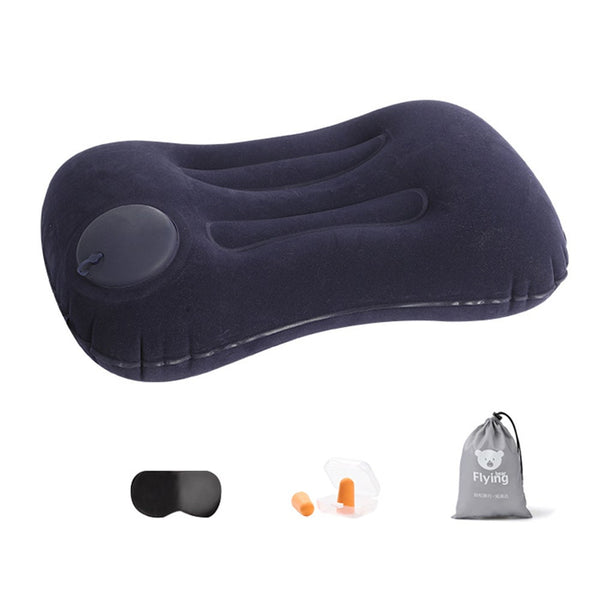 Inflatable Pillow Travel Air Eye Mask Earplugs Set For Neck Lumbar Back Inflatable Pillows