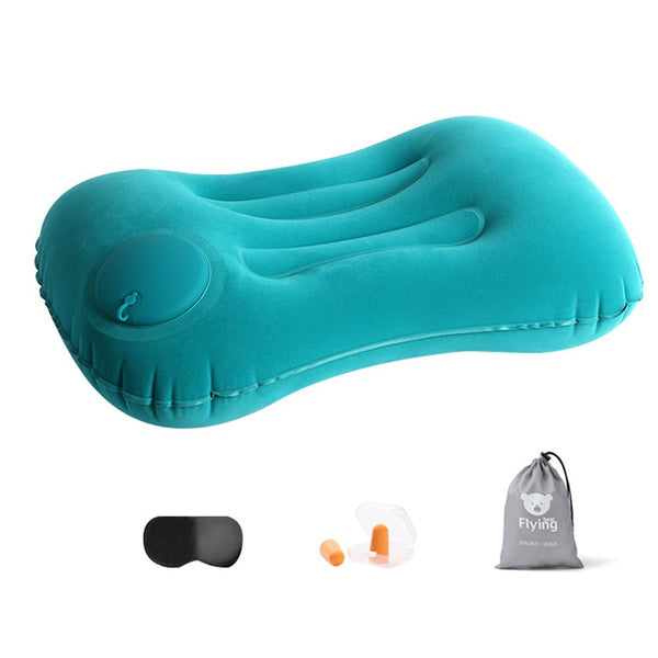 Inflatable Pillow Travel Air Eye Mask Earplugs Set For Neck Lumbar Back Inflatable Pillows