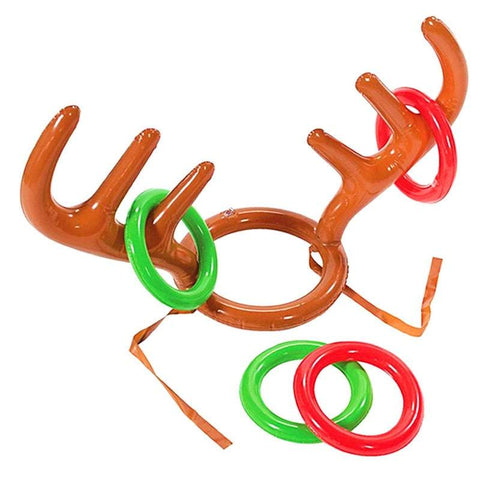 Inflatable Novelties Reindeer Antler Hat Rings Party Game Throwing Christmas Decor