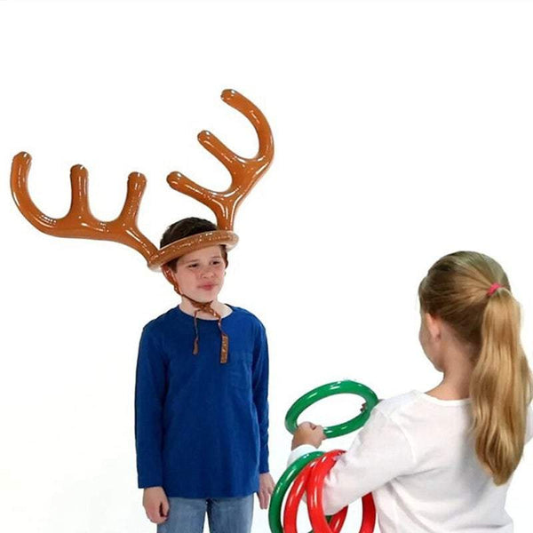 Inflatable Novelties Reindeer Antler Hat Rings Party Game Throwing Christmas Decor