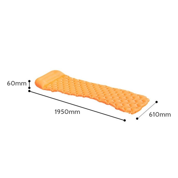Inflatable Sleeping Pad Thickening Camping Mat Orange Sleeping Mats