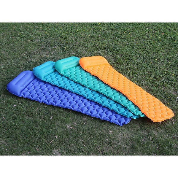 Inflatable Sleeping Pad Thickening Camping Mat Orange Sleeping Mats