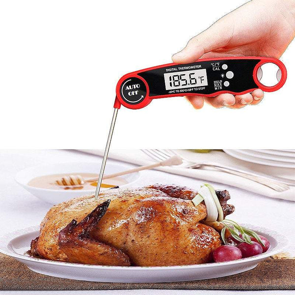 Instant Meat Ultra Fast Waterproof Digital Food With 4.6 Folding Probe Calibration Function Kitchen Candy Bbq Grill Smokers Cooking Thermometers