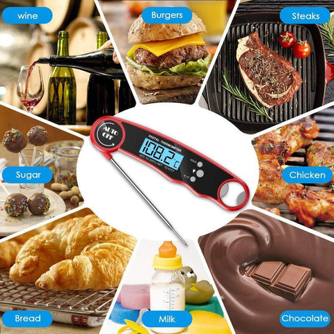 Cooking Thermometers Instant Meat Ultra Fast Waterproof Digital Food With 4.6 Folding Probe Calibration Function Kitchen Candy Bbq Grill Smokers