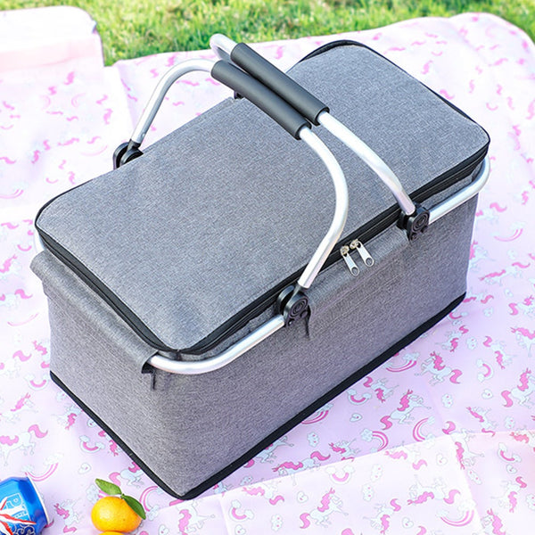 Insulated Picnic Basket Compressible Design Removable Large Capacity Picnic Accessories
