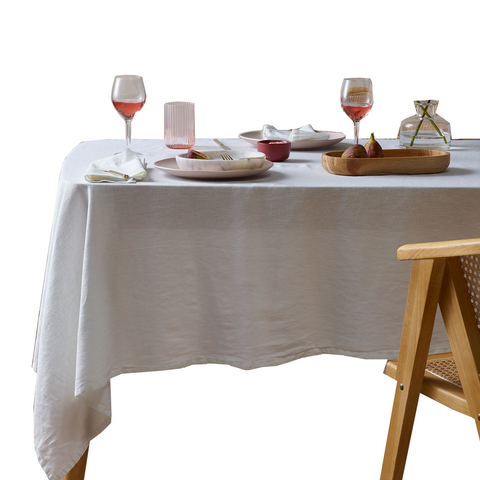Design Homewares White French Linen Tablecloth Table Cloths