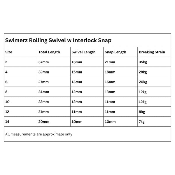 Swimerz Rolling Swivel W Interlock Snap Size 8 45 Pack Other Terminal Tackle