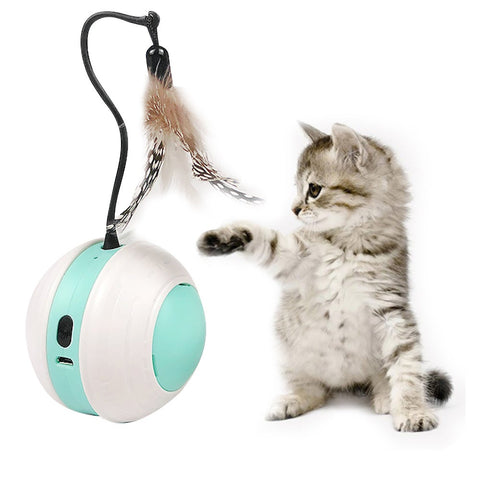 Interactive Cat Toys Ball Automatic For Indoor With Led Light Pet Sound