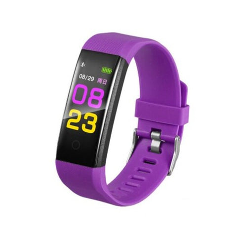 Ios Outdoor Waterproof Smart Pedometer 115 Plus Blood Pressure Monitoring Heart Rate Counter Purple Smart Watches