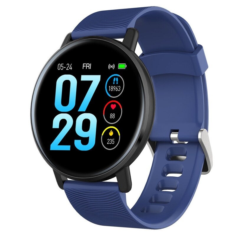 Ip67 Smart Bracelet Women Men Fitness Tracker Watch Heart Rate Blood Pressure Oxygen Step Counter Calorie Sleep Monitoring Blue Heart Rate Monitors