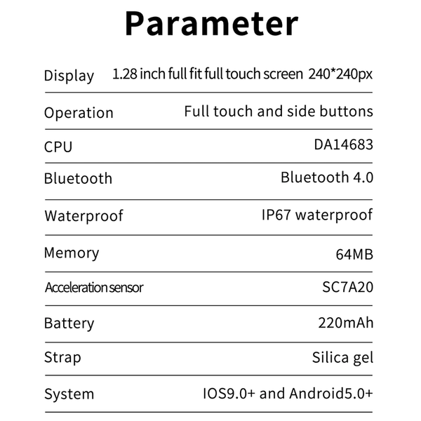 Ip67 Waterproof Smart Watch Full Touch Screen Sport Fitness Tracker Smart Watches