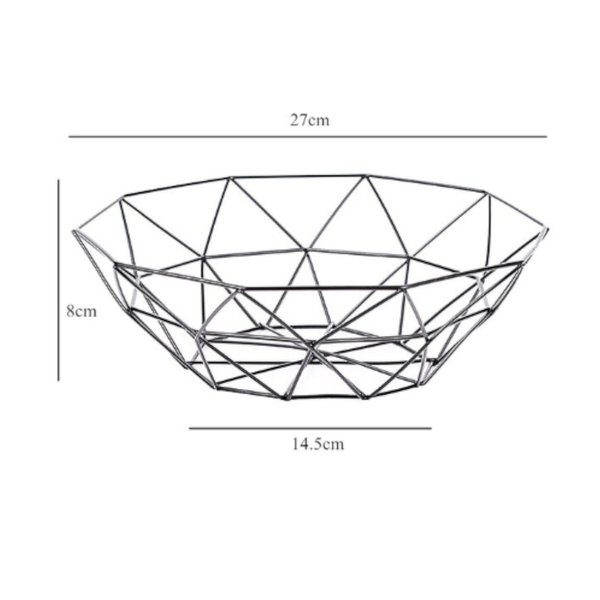 Iron Fruit Basket Geometric Style Container Wire Metal Bowl Kitchen Storage Racks & Holders