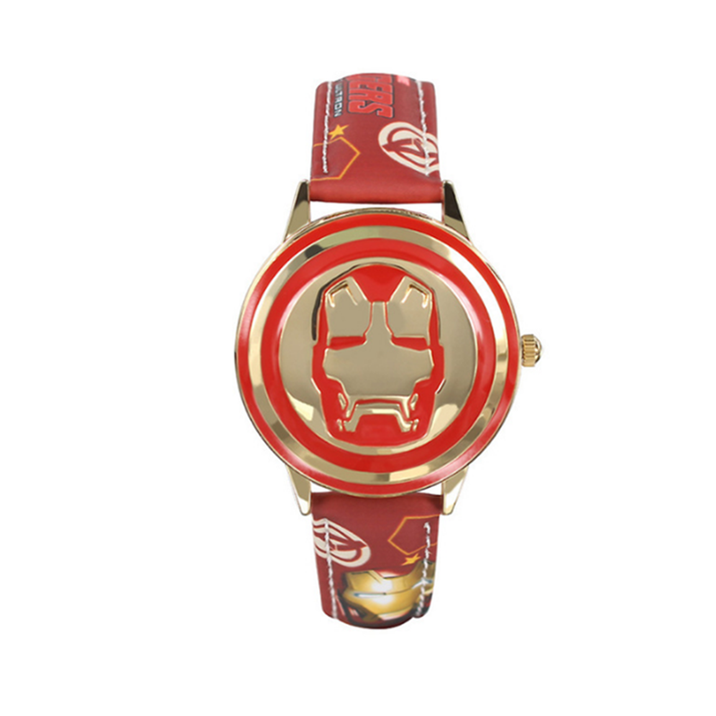 Veile Studios Creative Iron Man Marvel Avengers Stark Watch Flip Quartz Boy Child Children's Watches