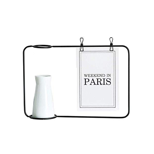 Vases Iron Photo Frame With White Ceramic Vase Home Decor