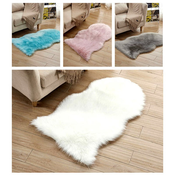 Irregular Artificial Wool Fur Soft Plush Rug Carpet Mat Ver 79