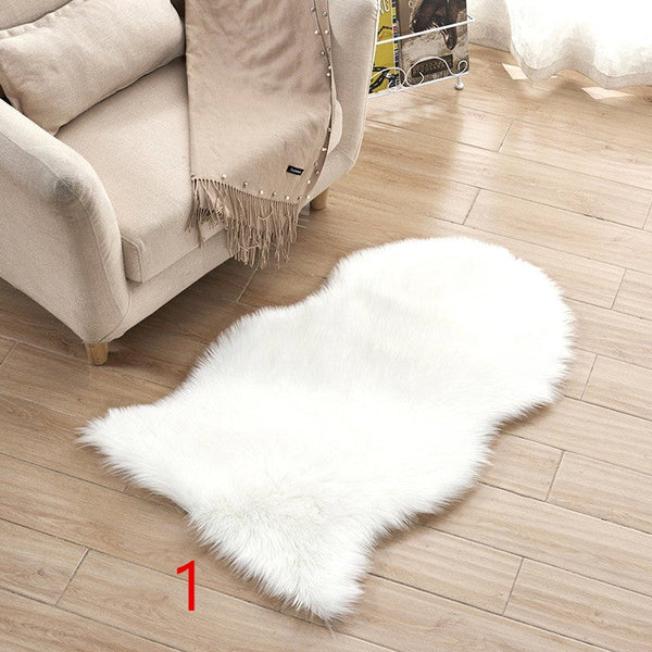 Irregular Artificial Wool Fur Soft Plush Rug Carpet Mat Ver 79