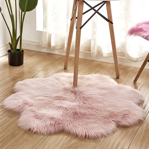 Irregular Artificial Wool Fur Soft Plush Rug Carpet Mat Ver 28 Rugs