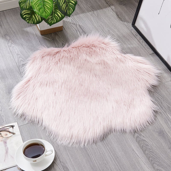 Irregular Artificial Wool Fur Soft Plush Rug Carpet Mat Ver 54 Rugs