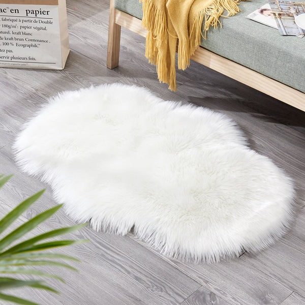 Irregular Artificial Wool Fur Soft Plush Rug Carpet Mat Ver 26