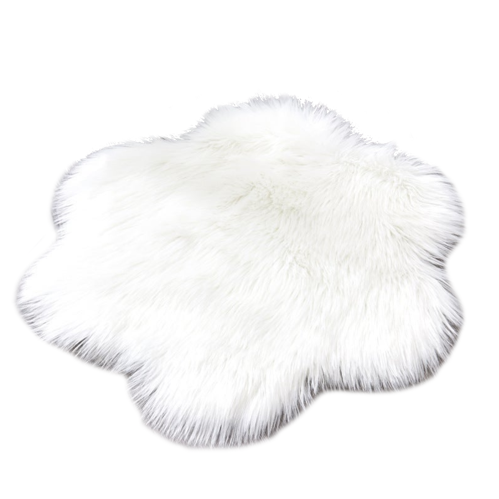 60X60cm Irregular Artificial Wool Fur Soft Plush Rug Carpet Mat White Rugs