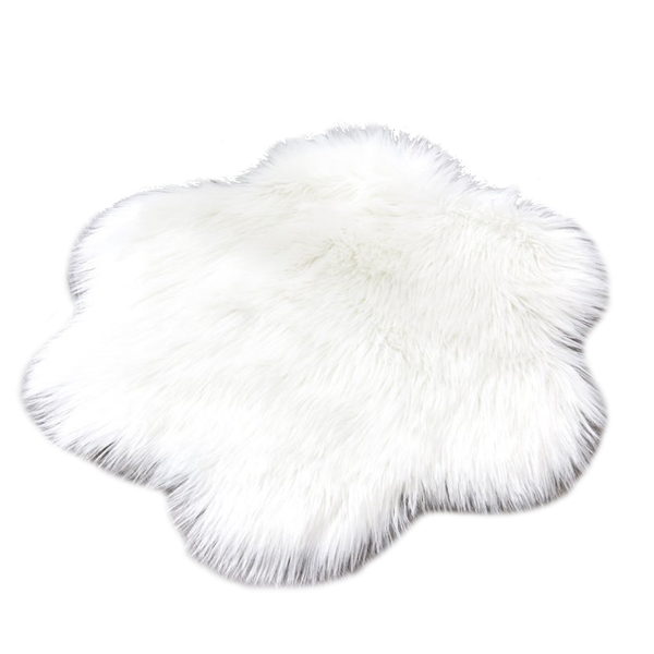 60X60cm Irregular Artificial Wool Fur Soft Plush Rug Carpet Mat White Rugs