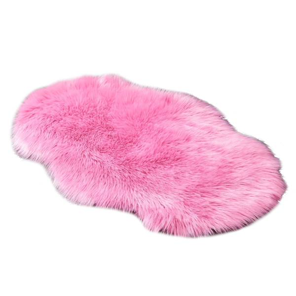 60X90cm Irregular Artificial Wool Fur Soft Plush Rug Carpet Mat Pink Rugs