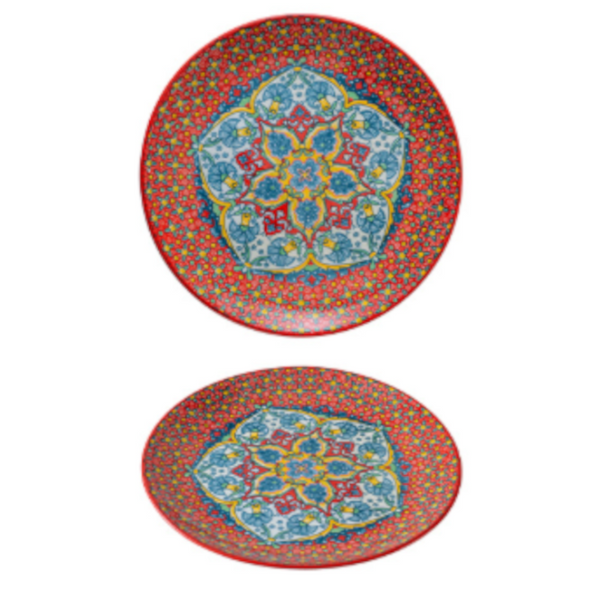 Isidil 10 Inch Bohemian Ceramic Shallow Plate Decorative Plates & Bowls
